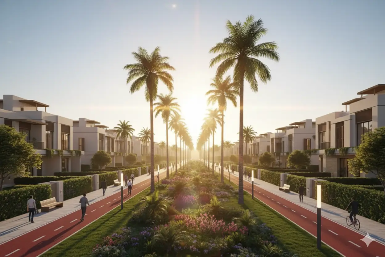 Main Boulevard in Eastvale Mostakbal City